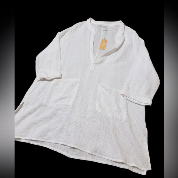 💙🌼NWT KONA SOL COVER UP. FRONT POCKETS 100% COTTON. - Picture 6 of 11